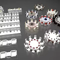 Different Dining Tables And Chairs With Various Designs For Restaurant Banquet Arrangement