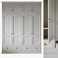 Modern White Wardrobe Interior Design With Storage Doors Drawers And Metal Handles