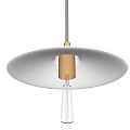 Sleek Modern Pendant Light With White Shade Gold Base And Transparent Bulb For Interior