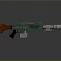 Green And Red Laser Stage Weapon With Silver Barrel And Badge Design