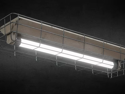Industrial Lighting Equipment with Metal Frame Long Strip Illumination for Factory Use 3d model