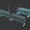 Portable Metal Barricades And Red Rail Stanchion For Crowd Control Setup