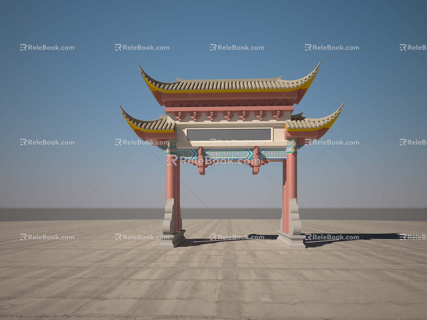 Chinese style memorial arch 3d model