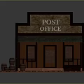 Rustic Post Office Interior Design With Wooden Counter Mailboxes And Seating