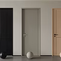 Modern Minimalist Flush Doors in Black Gray and Beige for Home Interior