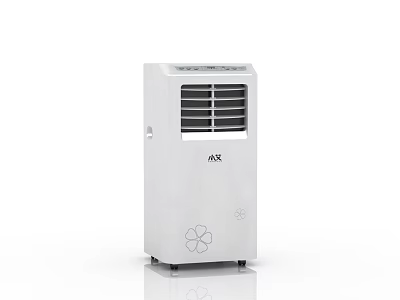 AKS White Portable Air Cooler With Control Panel And Floral Base Design Household Appliance 3d model