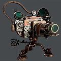 Steampunk Style Digital Camera Accessory For Mobile Phones With Gear And Tripod Design