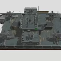 Detailed 3D Warship Model With Turrets Deck Antenna And Weapon Systems