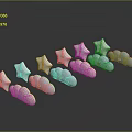 Colorful Star and Cloud Shaped Cookies with Soft Pastel Hues
