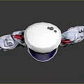 Cute Cartoon Creature Character With White Hat Red Bow And Blue Purple Hair