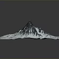 Snowy Mountain Landscape With 3D Terrain Model White Snow Covered Peaks And Black Ridges