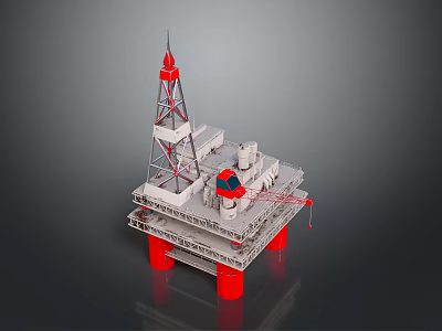 Intricate Oil Drilling Platform Model As Home Decorative Living Accessory 3d model
