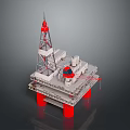 Intricate Oil Drilling Platform Model As Home Decorative Living Accessory