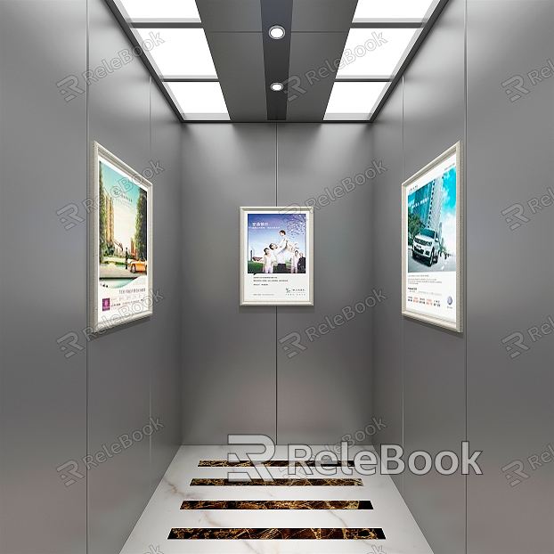 Modern Elevator Car Elevator Car Hanging Painting Metal model