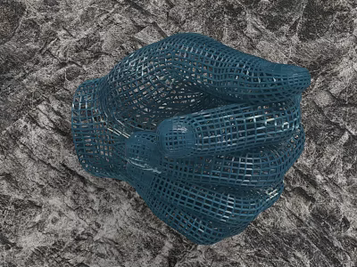 Blue Mesh Hand Shaped Decorative Ornament Set For Modern Stylish Decor 3d model