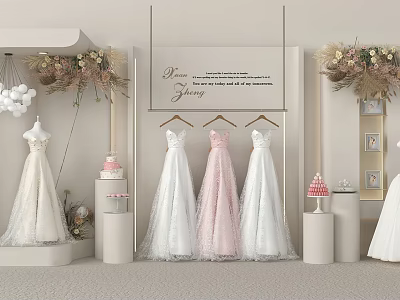 Modern Window Wedding Dress Window 3d model