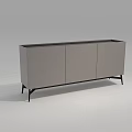 Modern Sideboard With Light Gray Cabinet And Slim Black Legs Design 3d model