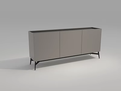 Modern Sideboard With Light Gray Cabinet And Slim Black Legs Design 3d model