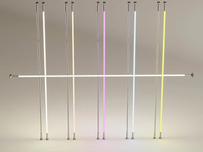 Colorful LED Light Tubes In Various Hues Arranged For Decorative Use 3d model