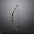 Traditional Wooden Bow And Arrow Weapon With Handcrafted Design Features