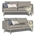 Modern double sofa 3d model