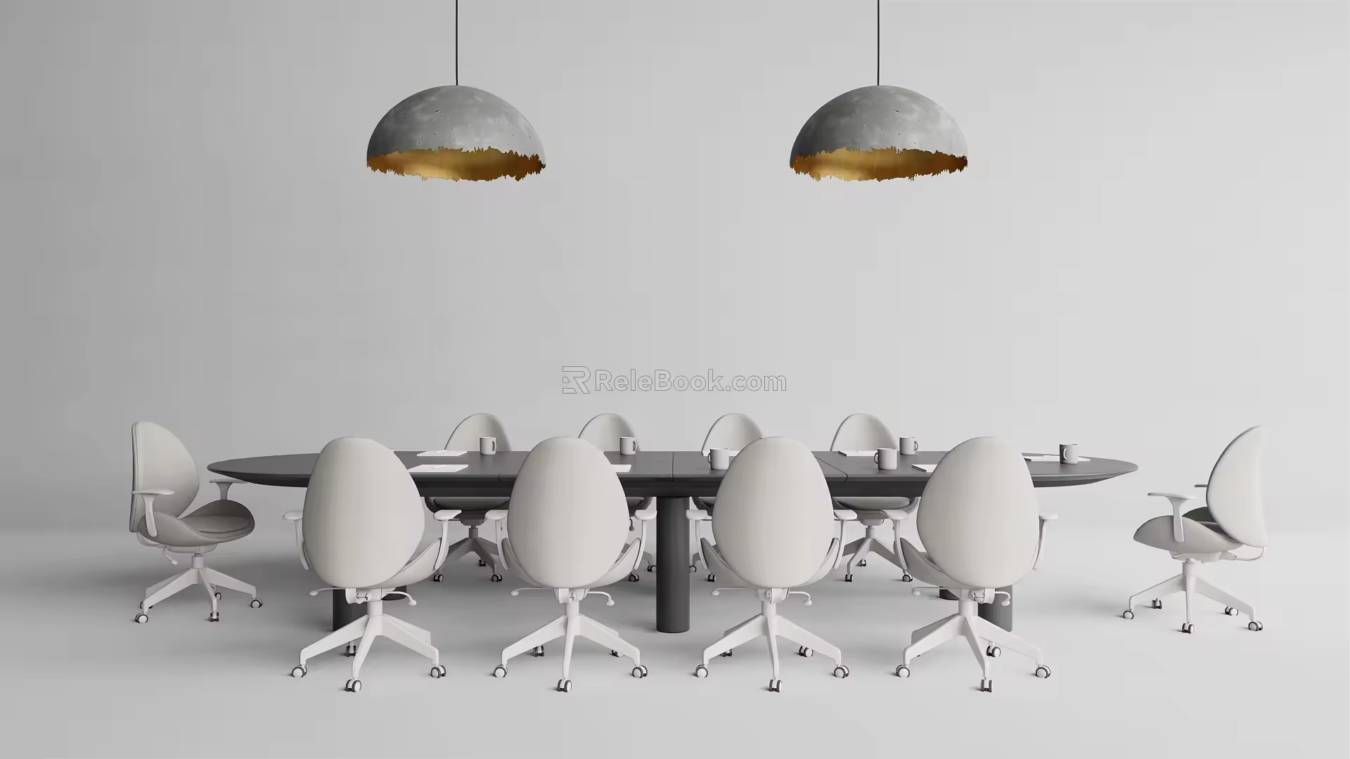 Modern meeting table and chair simple meeting table and chair combination 3d model