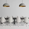 Modern meeting table and chair simple meeting table and chair combination 3d model