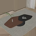 Modern Coffee Table With Black And Wooden Hexagonal Design And Plant Magazine On Gray Rug