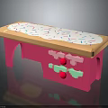 Pink Furniture With Icing Top Colorful Sprinkles Curved Legs And Drawers With Colorful Items