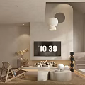 Hotel Guest Room With Light Colored Interior Fireplace TV Window Plant And Sofa