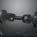 Heavy Duty Industrial Metal Universal Joint With Flanged Ends And Mechanical Components