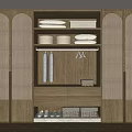 Modern Wooden Wardrobe Design With Lattice Panels Hanging Storage And Shoe Compartment