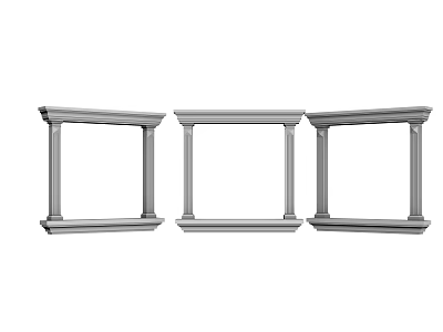 Three Gray Metal Hardware Frames Ideal for Home Construction and Renovation Projects 3d model