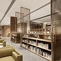 Nordic Book Bar Library 3d model