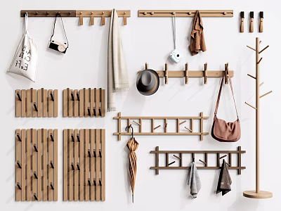 Nordic Hook Clothes Hook Coat Rack Clothes 3d model