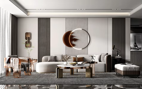 Light Luxury Living Room 3d model