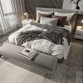 Modern Double Bed Bedroom Interior Design With Plush Pillows Nightstands Lamps And Scenic View