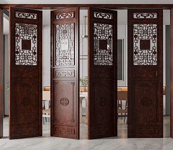 New Chinese Folding Door 3d model