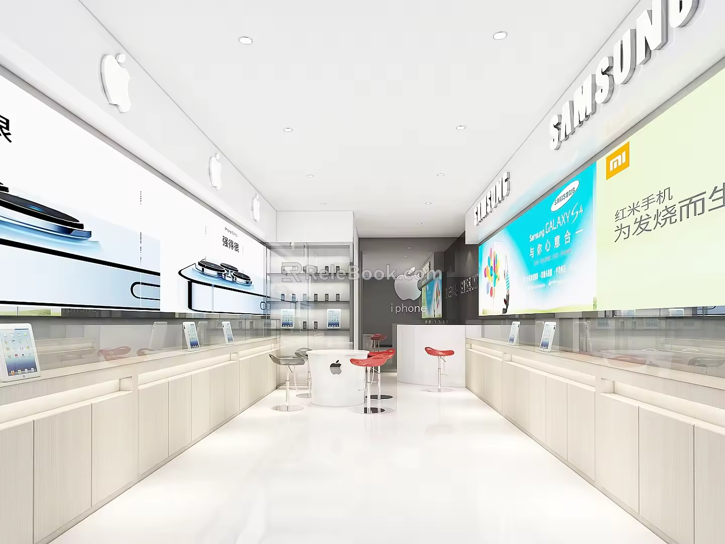 Modern Mobile Phone Store Shopping Mall Shop Facade Store Apple Mobile Phone Digital Store Counter Display Cabinet Stand Counter 3d model