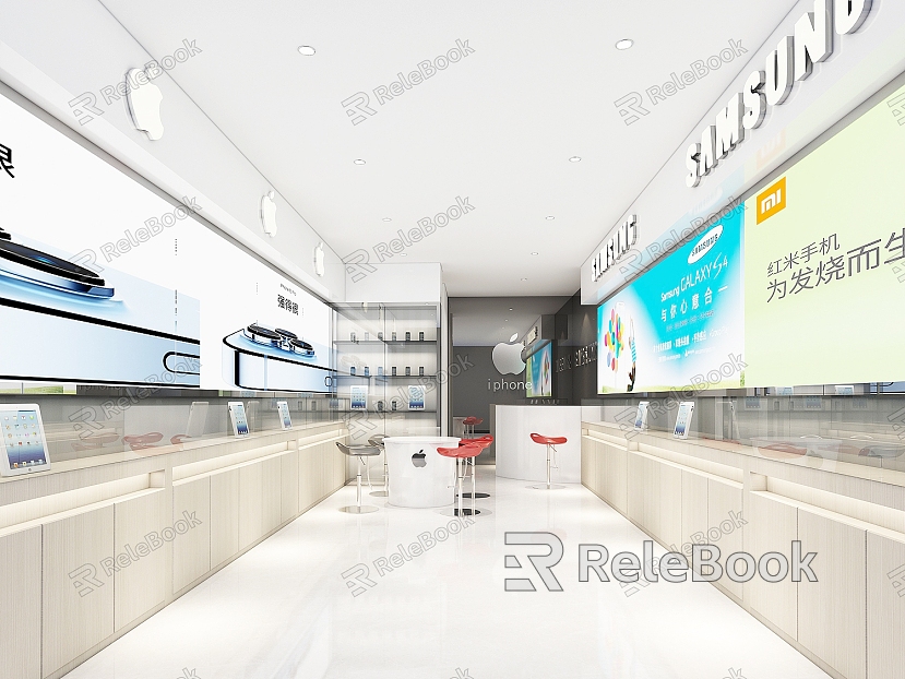 Modern Mobile Phone Store Shopping Mall Shop Facade Store Apple Mobile Phone Digital Store Counter Display Cabinet Stand Counter model