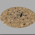 Decorative Circular Wooden Stone Tabletop Featuring Natural Texture And Small Block Design