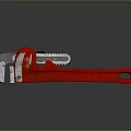 Red Adjustable Pipe Wrench Tool With Metal Jaws For Plumbing Work