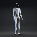 Tesla Intelligent Humanoid Robot With White Body And Black Head Front Back Views