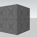 Intricate Geometric Cube Sculpture Featuring Triangle Patterns And Carved Surface Lines