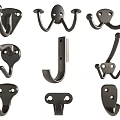 Assorted Metal Decorative Hooks with Different Shapes for Home Wall Hanging 3d model