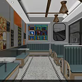 Charming Milk Ice Cream Dessert Shop Storefront With Glass Windows Street View Bicycle And Car