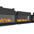 Modern Fireplace Collection Featuring Various Styles And Realistic Flame Effects 3d model