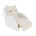 Light Beige Fabric Massage Chair With Ergonomic Design And Padded Armrests