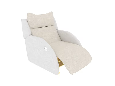 Light Beige Fabric Massage Chair With Ergonomic Design And Padded Armrests 3d model