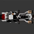 Futuristic Mechanical Motorcycle With Armored Body Track Wheels And Exposed Engine